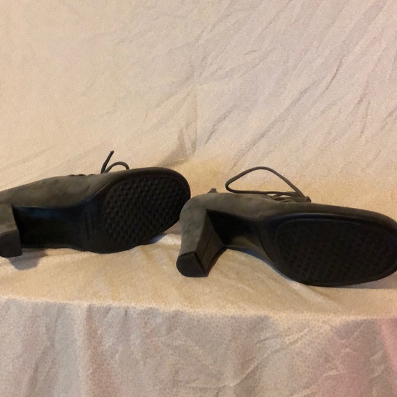 Aerosoles leather grey lace-up vintage style heel - Picture 5 of 9